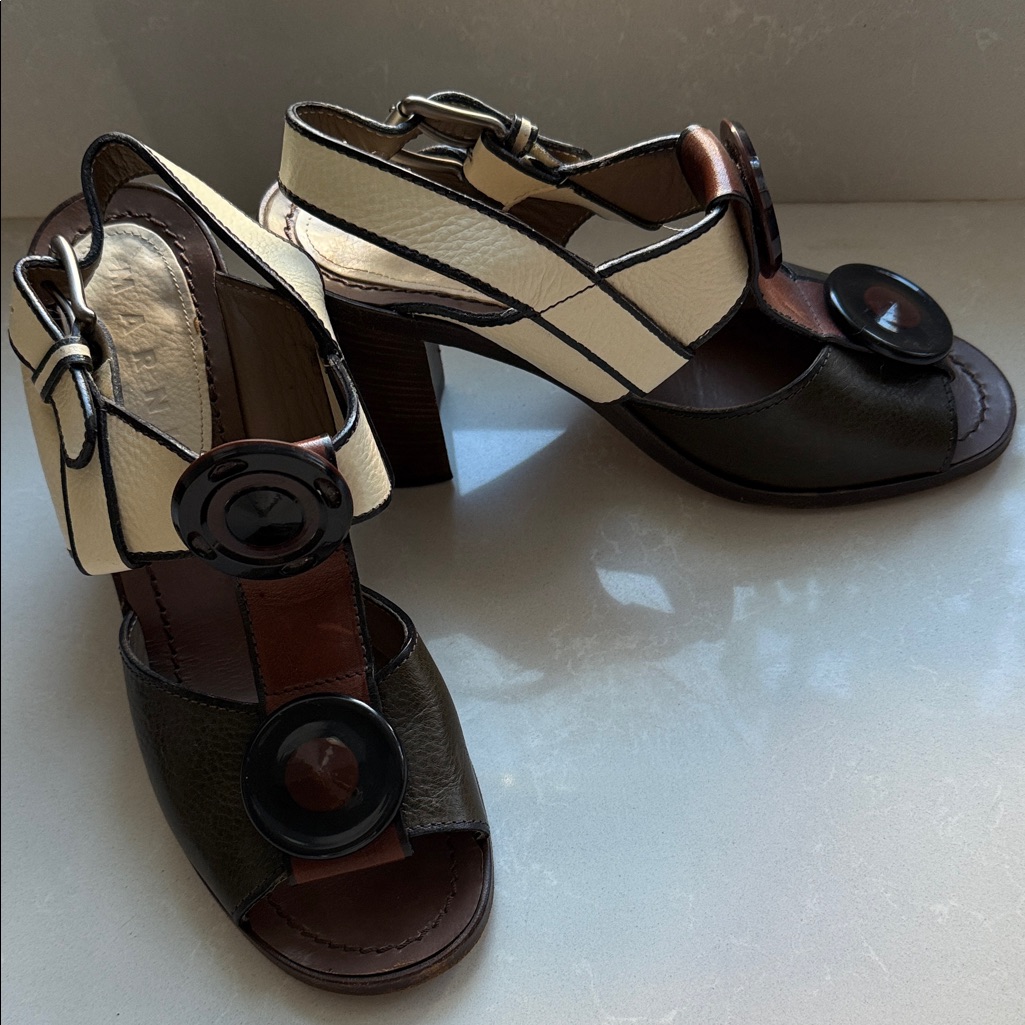 Elegant Marni Two-Tone Leather Heels